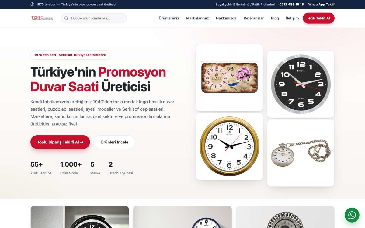 TEMPO ELEKTRONİK PROM.SAAT VE İNŞ.SAN.TİC.LTD.ŞTİ. masaüstü görünümü