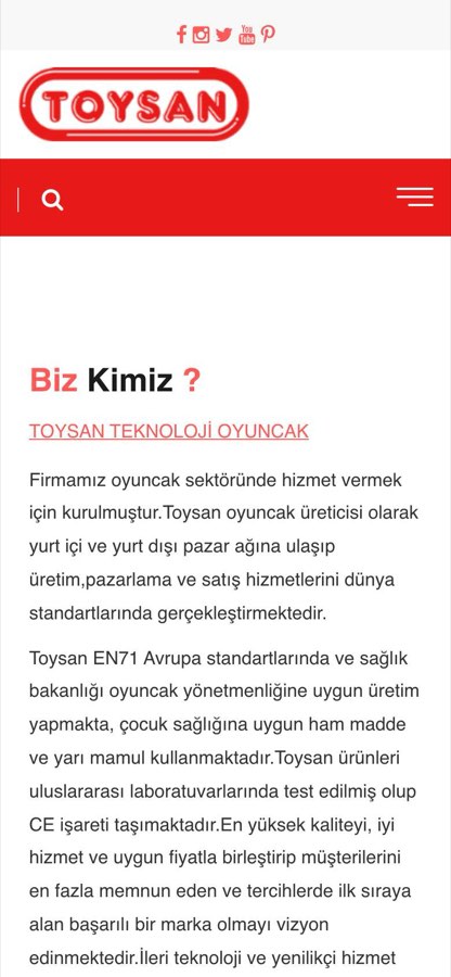 TOYSAN TEKNOLOJİ OYUNCAK GIDA İNŞAAT SANAYİ VE TİC. LTD. ŞTİ telefon görünümü