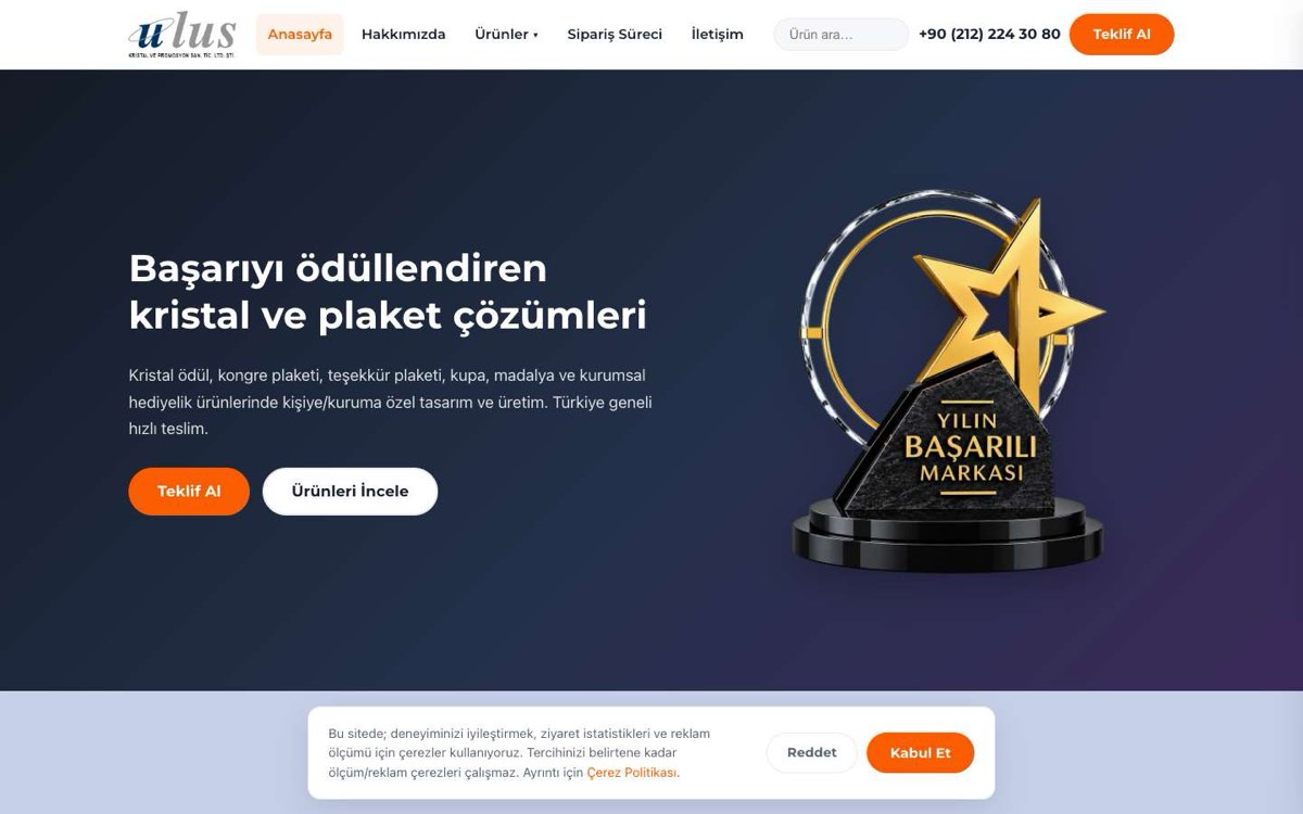 ULUS KRİSTAL VE PROMOSYON SAN.TİC.LTD.ŞTİ. masaüstü görünümü