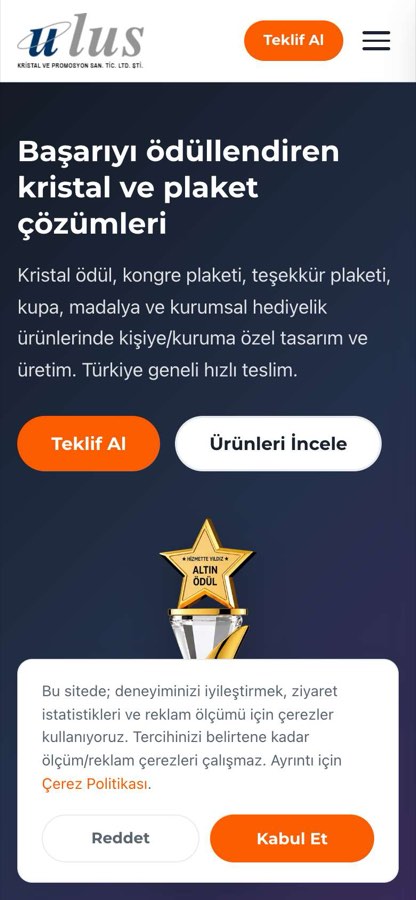 ULUS KRİSTAL VE PROMOSYON SAN.TİC.LTD.ŞTİ. telefon görünümü