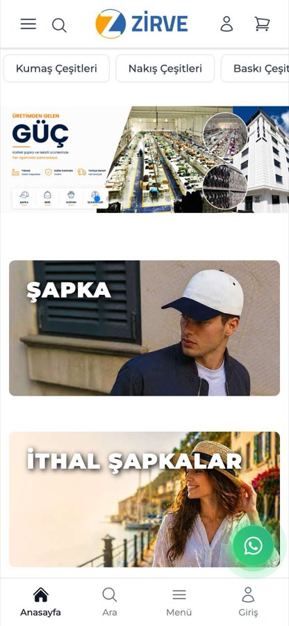 ZİRVE ŞAPKA İŞ MARKET PROM.AKS.SAN.VE TİC.LTD.ŞTİ. telefon görünümü