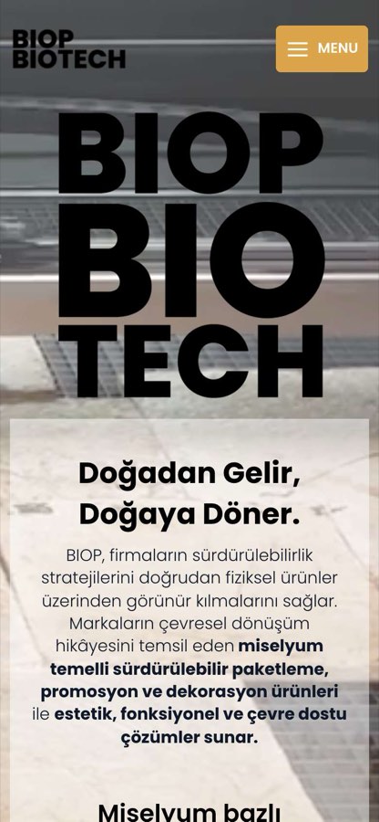 BİOP BİO TEKNOLOJİ ÜRÜN.SAN.VE TİC.A.Ş. telefon görünümü