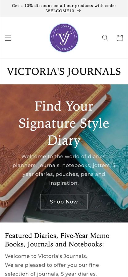 VICTORIA'S JOURNALS CANADA telefon görünümü