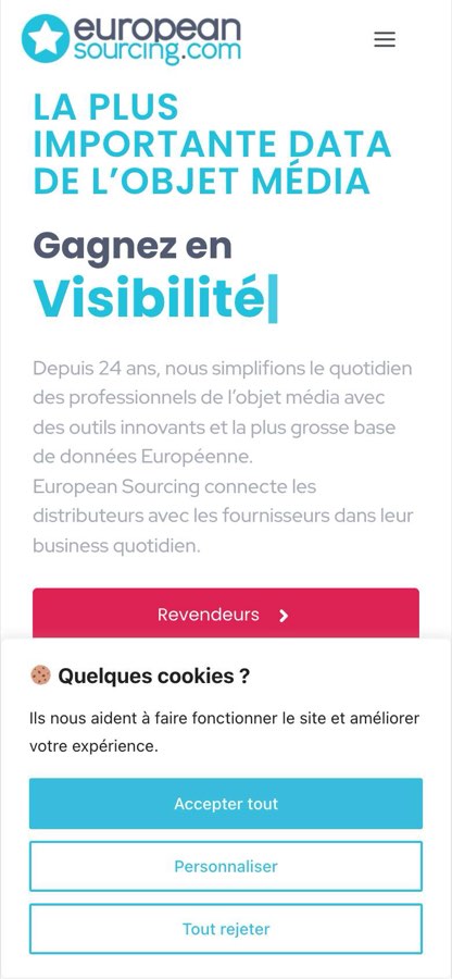EUROPEAN SOURCING telefon görünümü