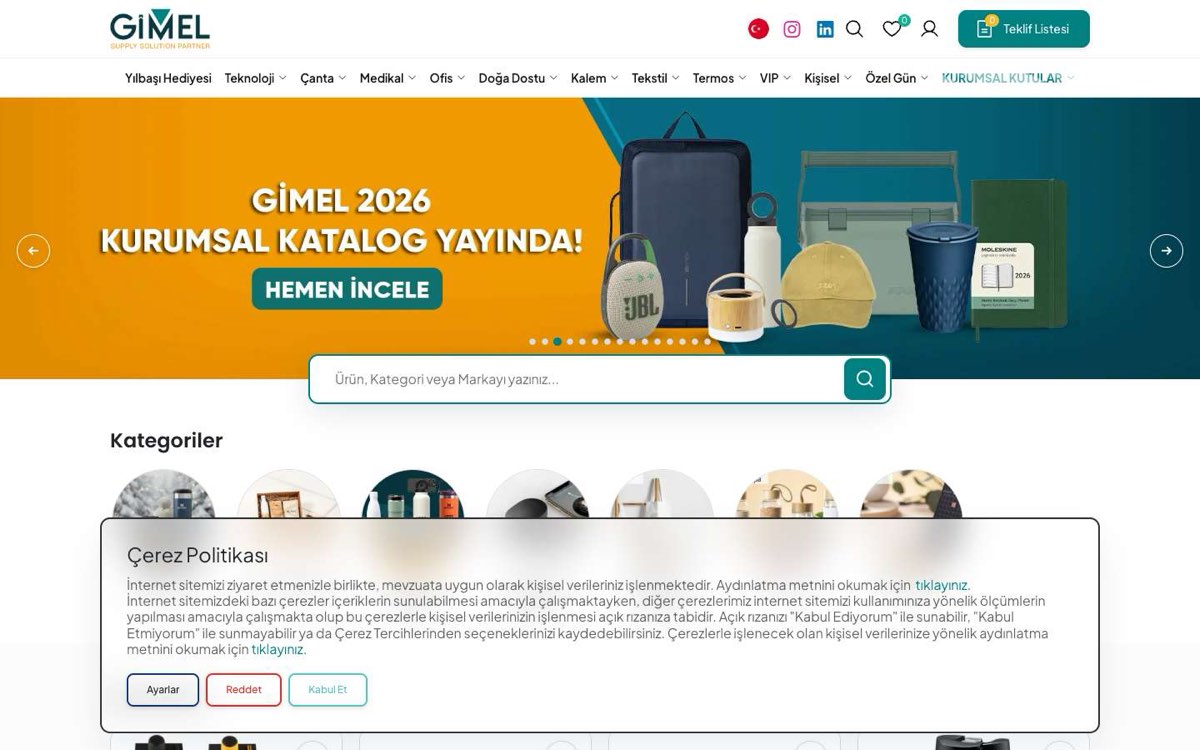 GİMEL HED.EŞYA VE BÜRO GEREÇ.PAZ.VE TİC.LTD.ŞTİ. masaüstü görünümü