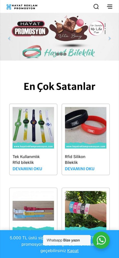 HAYAT REKLAM PROMOSYON HİZ.BARBAROS YASİN ÇETİNKAYA telefon görünümü