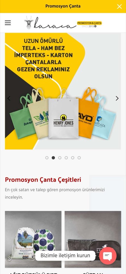 KARACA PROMOSYON ÇANTA LTD.ŞTİ. telefon görünümü