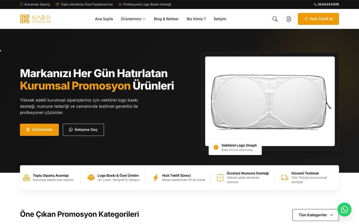 KARO PROMOSYON masaüstü görünümü