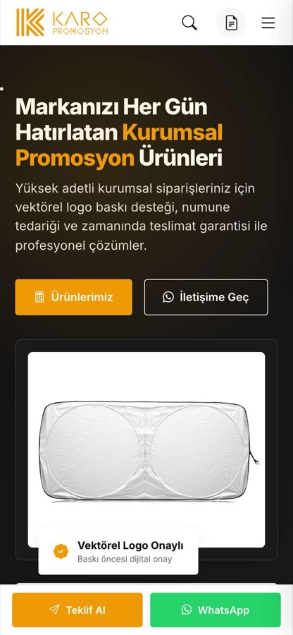 KARO PROMOSYON telefon görünümü