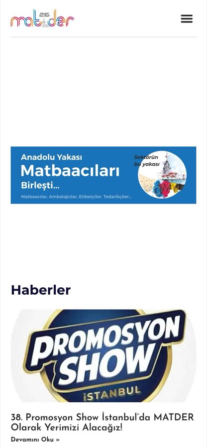 MATDER(İstanbul Anadolu Yakası Matbaa Ambalaj ve Tedarikçileri Dayanışma Derneği) telefon görünümü