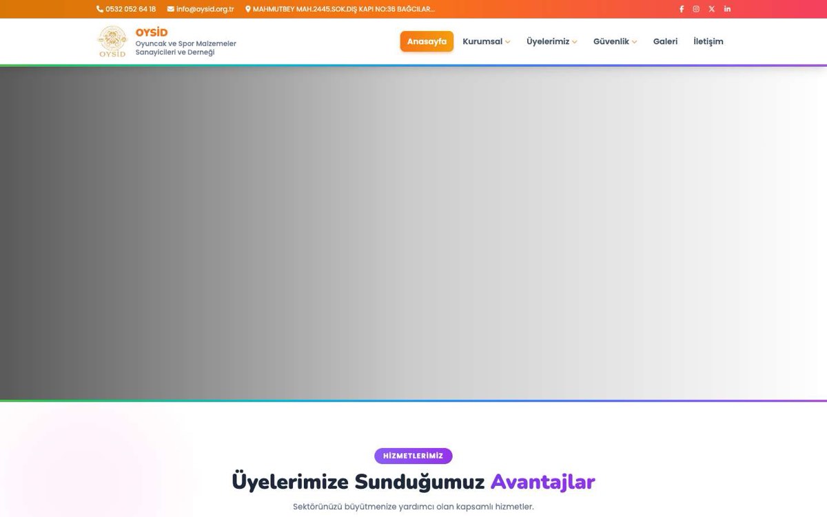 OYSİD (OYUNCAK VE SPOR MALZEMELER SANAYİCİLERİ VE DERNEĞİ TİC. LTD. ŞTİ.) masaüstü görünümü
