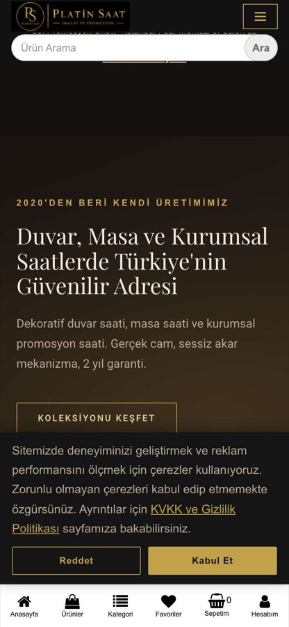 PLATİN DUVAR SAATLERİ telefon görünümü