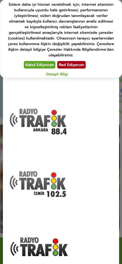 RADYO TRAFİK telefon görünümü
