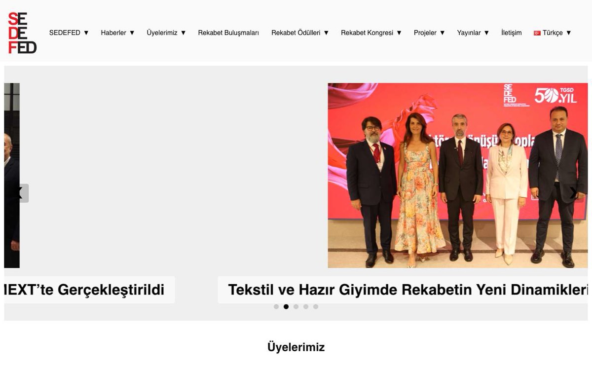 SEDEFED(Sektörel Dernekler Federasyonu ) masaüstü görünümü